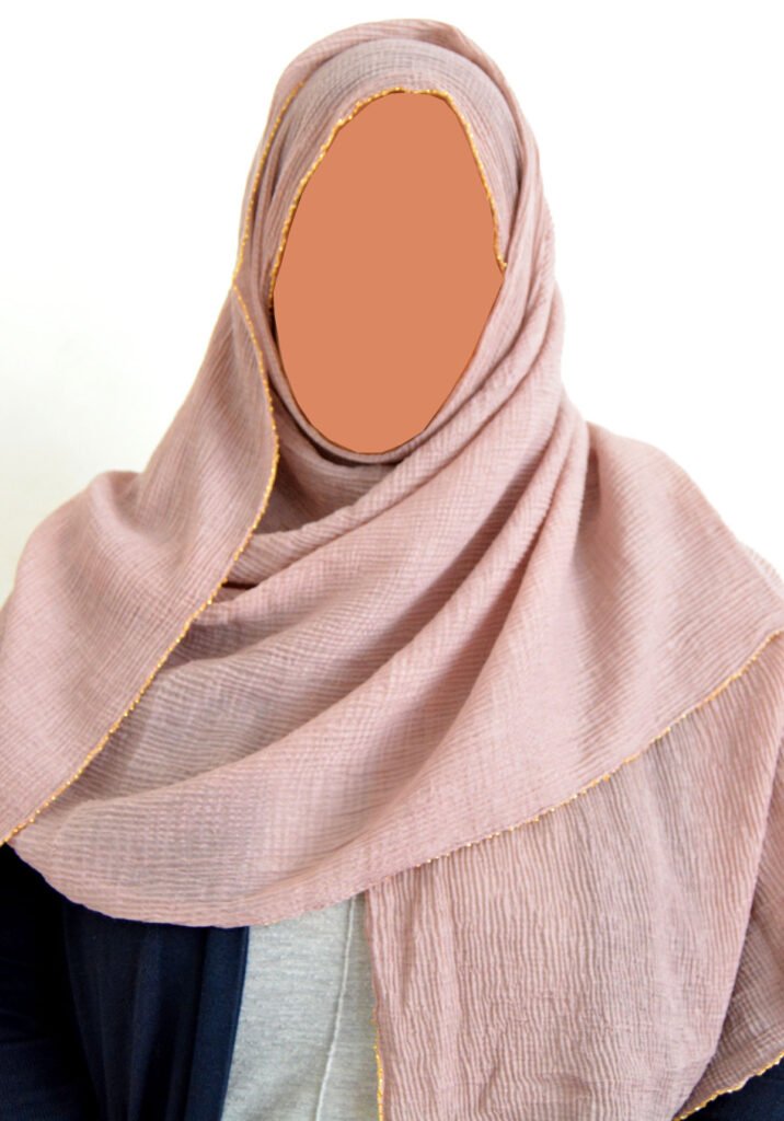 Crinkle Hijab with Gold Edge – Dusty Pink