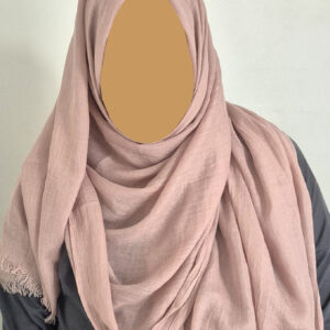 Maxi Cotton Hijab with Fringe – Rose Nude