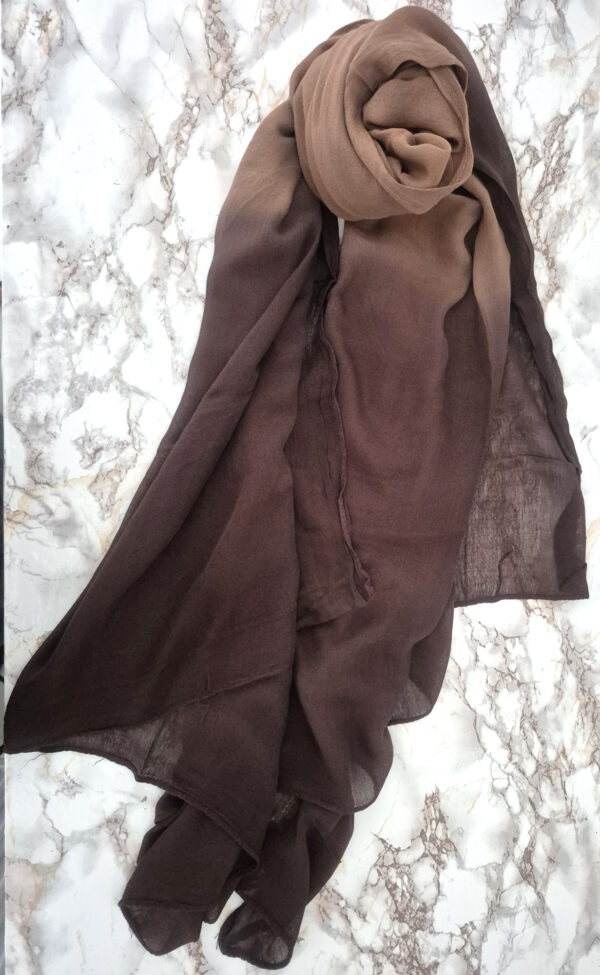 Ombre Edge Hijab – Brown - Image 3