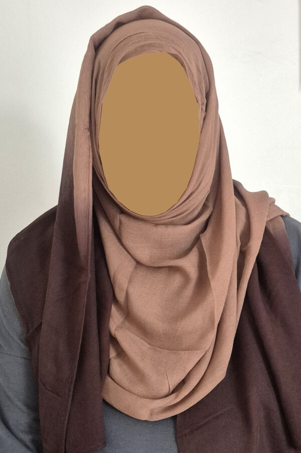 Ombre Edge Hijab – Brown