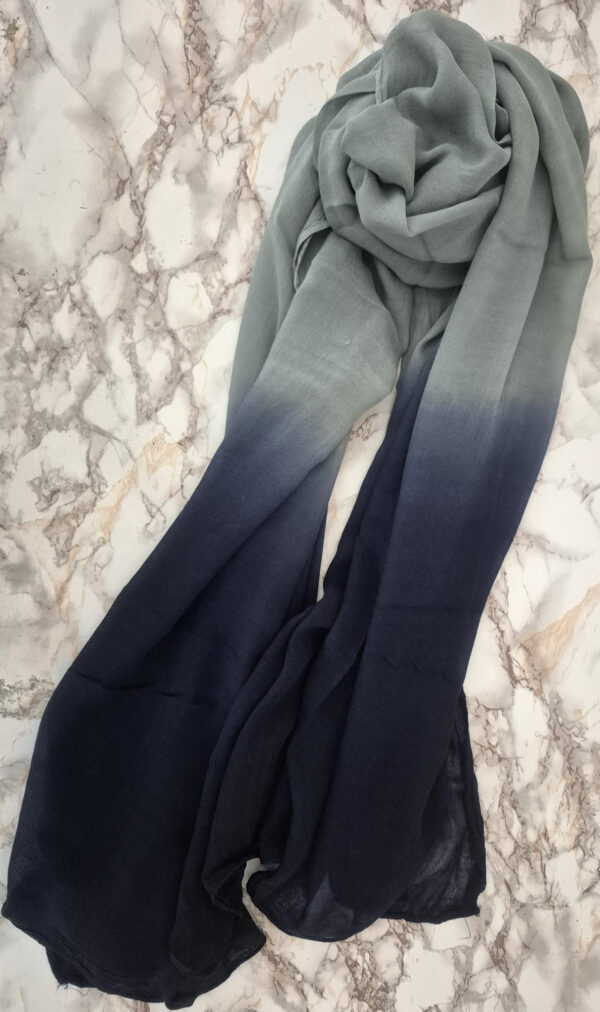 Ombre Edge Hijab – Green & Navy - Image 3
