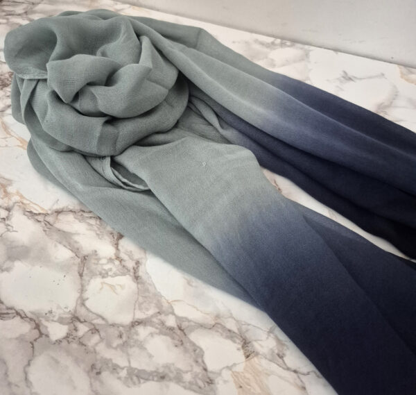 Ombre Edge Hijab – Green & Navy - Image 2