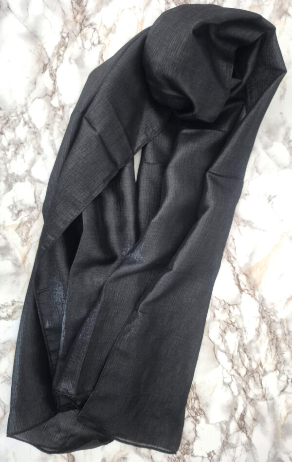 Shimmer Lightweight Hijab – Black - Image 3