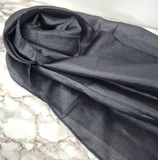 Shimmer Lightweight Hijab – Charcoal - Image 2