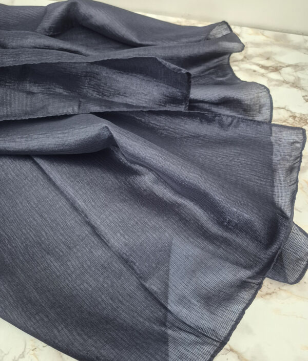 Shimmer Lightweight Hijab – Navy - Image 4