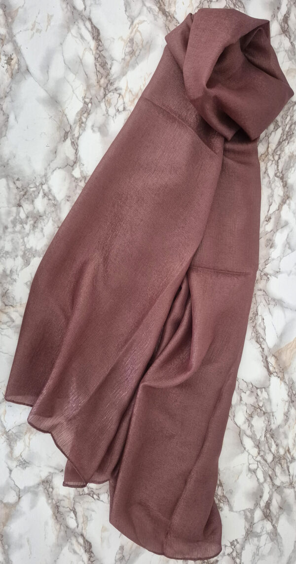 Shimmer Lightweight Hijab – Dusky Pink - Image 3