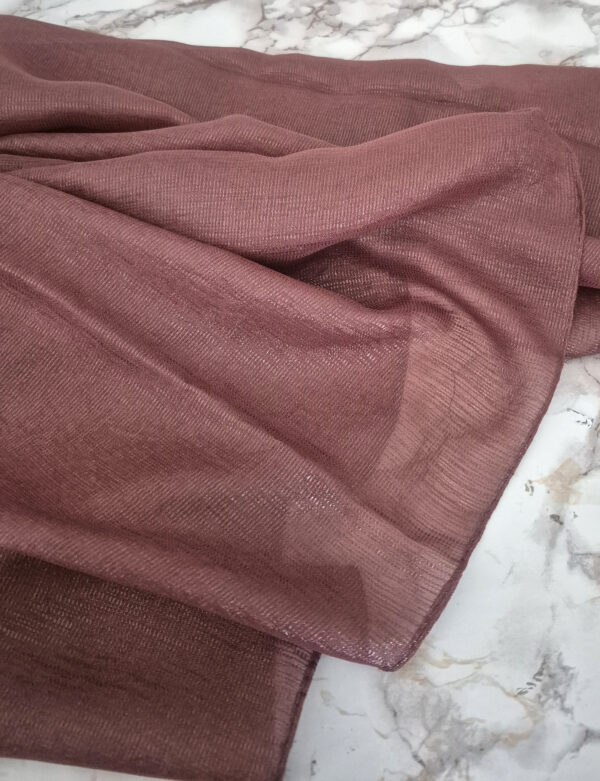 Shimmer Lightweight Hijab – Dusky Pink - Image 4