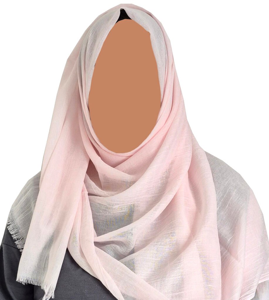 Maxi Cotton Hijab with Fringe – Baby Pink