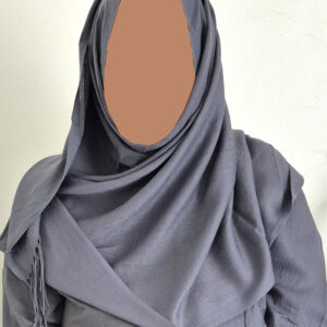 Lightweight Pashmina Hijab with Tassels - Charcoal
