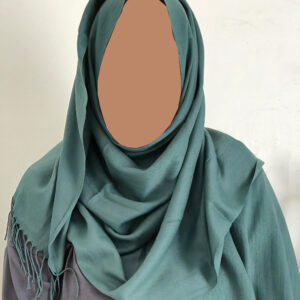 Lightweight Pashmina Hijab with Tassels - Forest Green