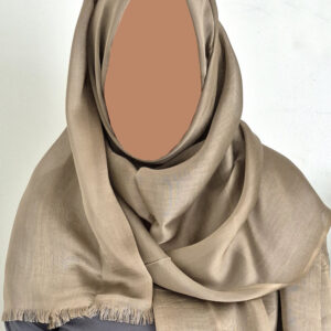Lightweight Shimmer Hijab with Frayed Edge – Mocha
