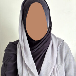 Ombre Edge Hijab – Charcoal & Light Grey