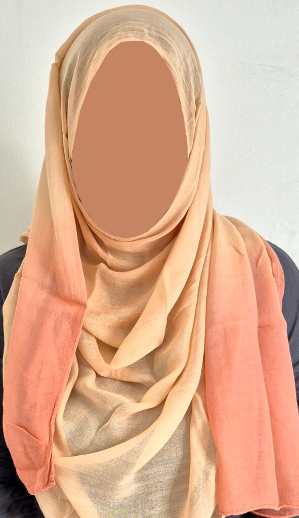 Ombre Edge Hijab – Nude & Pink
